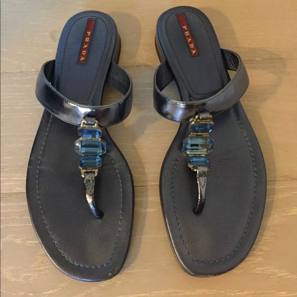 Prada slip on sandals
